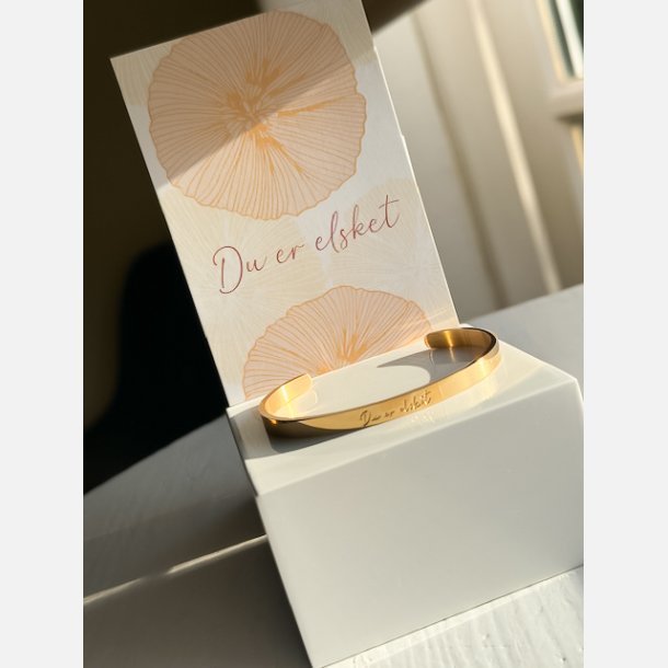 Armbnd "Du er elsket" (18K forgyldt stl)
