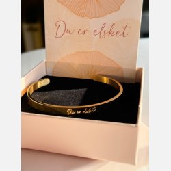 Armbnd "Du er elsket" (18K forgyldt stl)