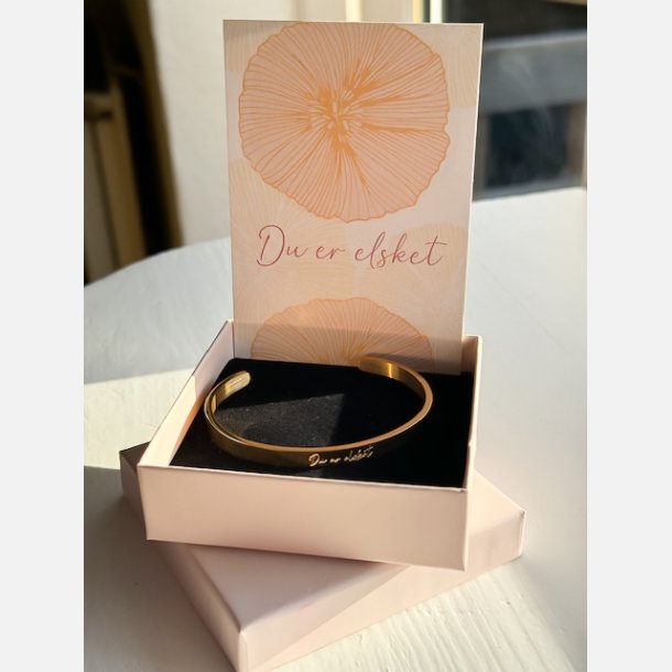 Armbnd "Du er elsket" (18K forgyldt stl)