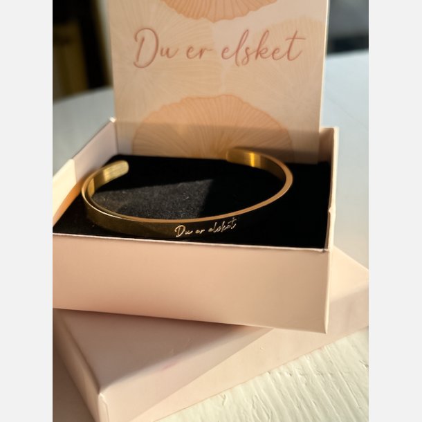 Armbnd "Du er elsket" (18K forgyldt stl)