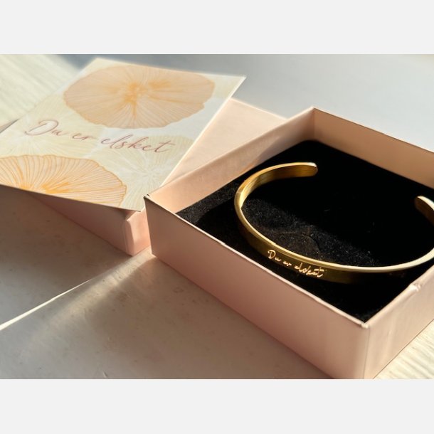 Armbnd "Du er elsket" (18K forgyldt stl)