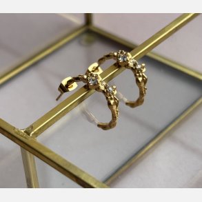 Hoops med klare sten (UDEN smykkeske)