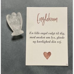 Englekram (A7 kort og lille engel i klar kvarts)
