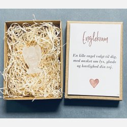 Englekram (A7 kort og lille engel i klar kvarts)