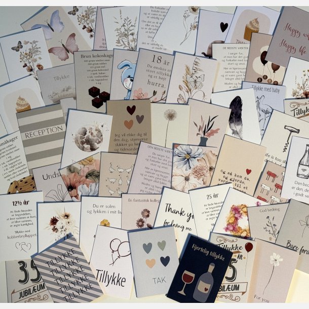 Lykkepakke med 50 stk A7 foldekort - Spar 650 kr