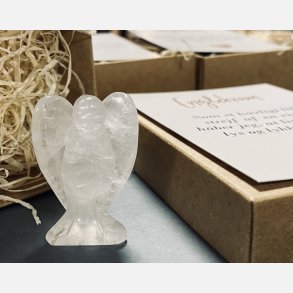 Englekram (A7 kort og lille engel i klar kvarts)