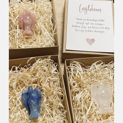 Englekram (A7 kort og lille engel i klar kvarts)