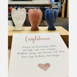 Englekram (A7 kort og lille engel i klar kvarts)