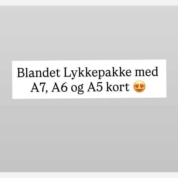 Stor Lykkepakke 100 stk blandede kort A7,A6 og A5