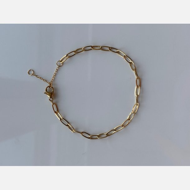 Armbnd med sm led  (Forgyldt stl) UDEN SMYKKESKER