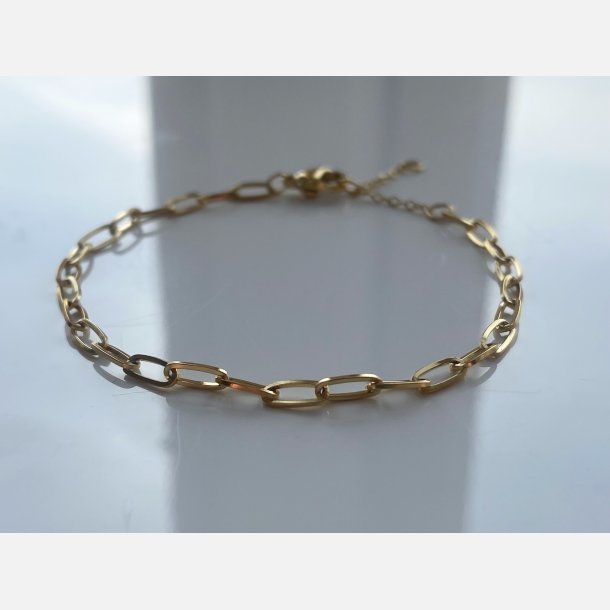 Armbnd med sm led  (Forgyldt stl) UDEN SMYKKESKER