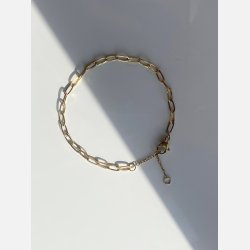 Armbnd med sm led  (Forgyldt stl) UDEN SMYKKESKER