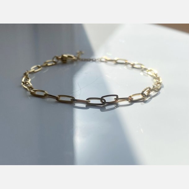 Armbnd med sm led  (Forgyldt stl) UDEN SMYKKESKER