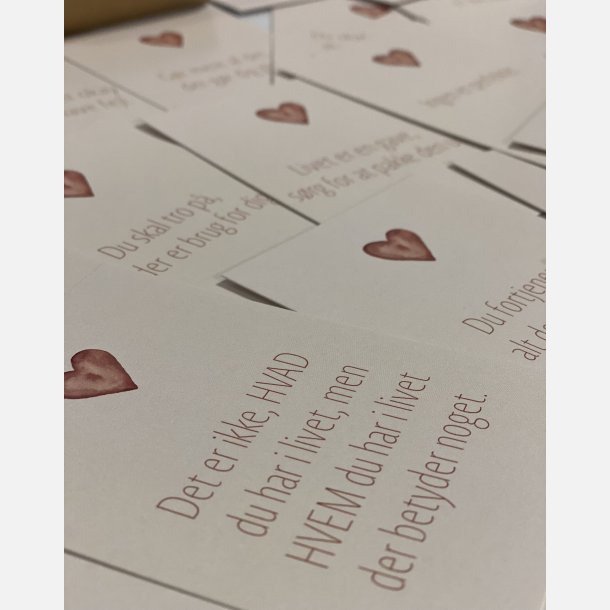 Hjertekalender til ung/teenager (31 sm kort med dejlige budskaber)