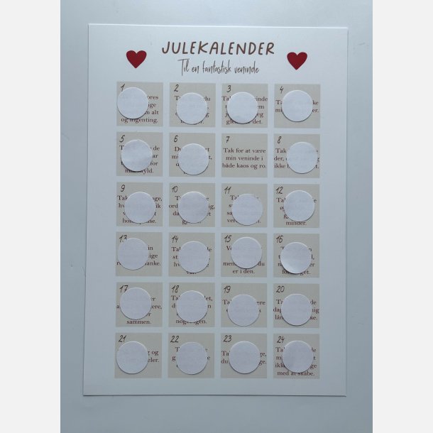 Til en fantastisk veninde &#10084;&#65039; A4 julekalender plakat