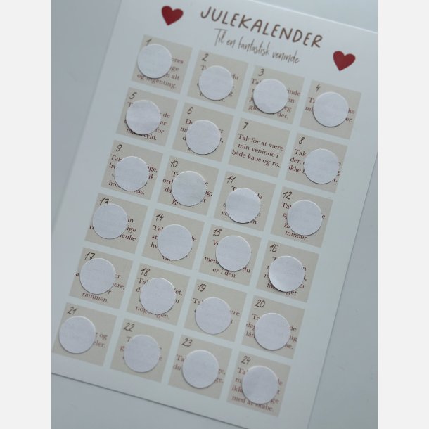 Til en fantastisk veninde &#10084;&#65039; A4 julekalender plakat