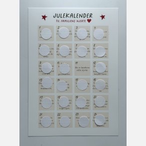 Til familiens hjerte ❤️ A4 julekalender plakat