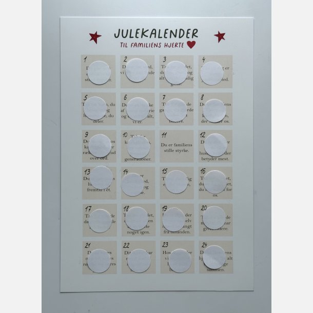 Til familiens hjerte &#10084;&#65039; A4 julekalender plakat