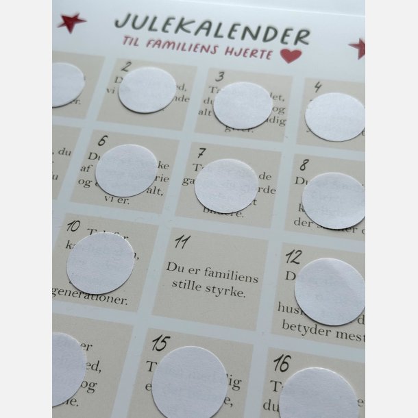 Til familiens hjerte &#10084;&#65039; A4 julekalender plakat