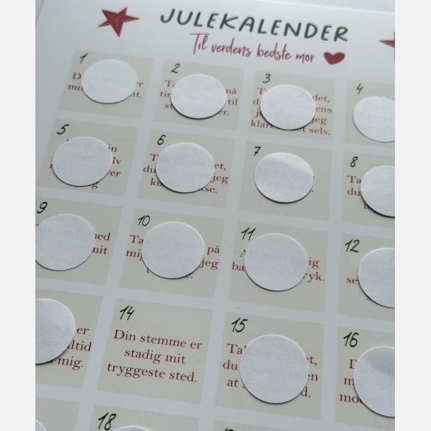 Til verdens bedste mor &#10084;&#65039; A4 julekalender plakat