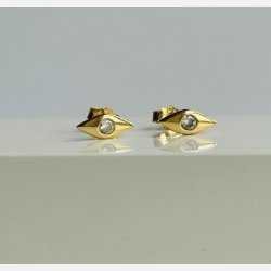 restikker med klar zirkonia sten (Forgyldte) UDEN SMYKKESKER