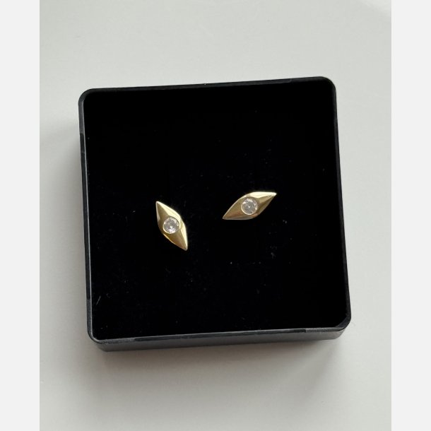 restikker med klar zirkonia sten (Forgyldte) UDEN SMYKKESKER