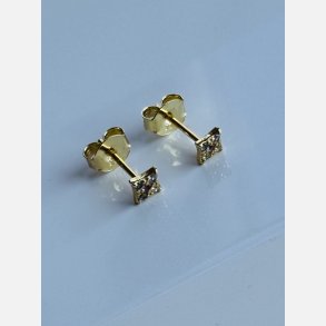 Sm restikker med farvede zirkoniasten (forgyldt) UDEN SMYKKESKE