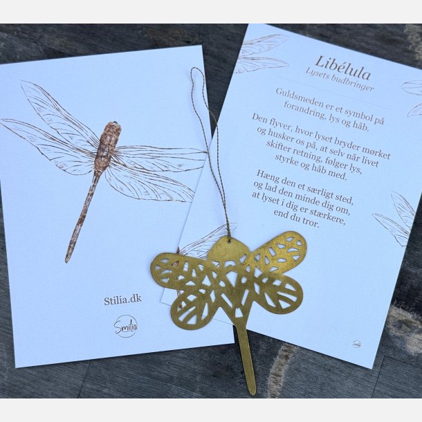 Guldsmed i messing  lysets lille budbringer (A6 kort og ornament)