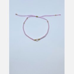 Lily armbnd (rosa miyukiperler og lille rosakvarts sten)
