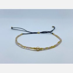 Lily armbnd (lys rosa og guld miyukiperler)