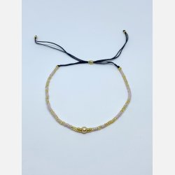 Lily armbnd (lys rosa og guld miyukiperler)