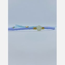 Lily armbnd (lys bl miyukiperler og lille bl chalcedon sten)
