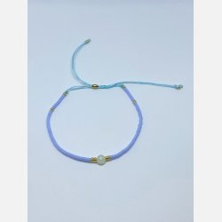 Lily armbnd (lys bl miyukiperler og lille bl chalcedon sten)