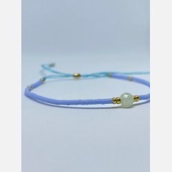 Lily armbnd (lys bl miyukiperler og lille bl chalcedon sten)