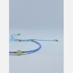 Lily armbnd (lys bl miyukiperler og lille bl chalcedon sten)