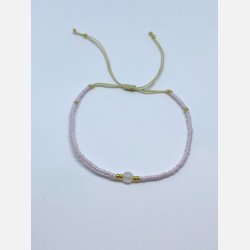 Lily armbnd (mat lys rosa/lavendel miyukiperler og rosakvarts sten)