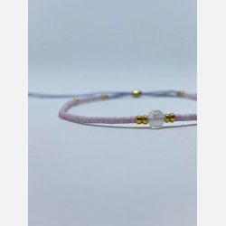 Lily armbnd (lys rosa/lavendel miyukiperler og rosa chalcedon sten)