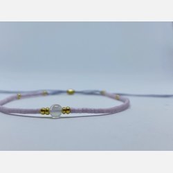 Lily armbnd (lys rosa/lavendel miyukiperler og rosa chalcedon sten)