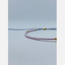 Lily armbnd (lys rosa/lavendel miyukiperler og rosa chalcedon sten)