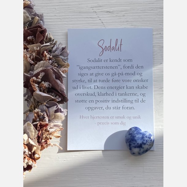 Sodalit hjertesten med A7 kort 