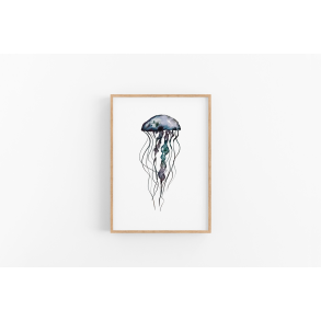 Vandmand (bl�lig nuance) A4 plakat