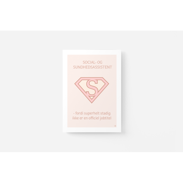 Superhelt � Social- og sundhedsassistent | A5 kort (rosa)