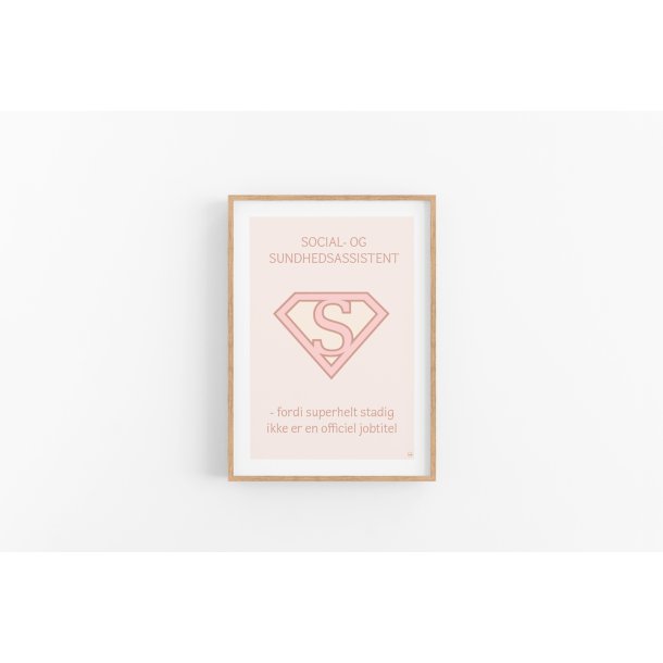 Superhelt � Social- og sundhedsassistent | A5 kort (rosa)