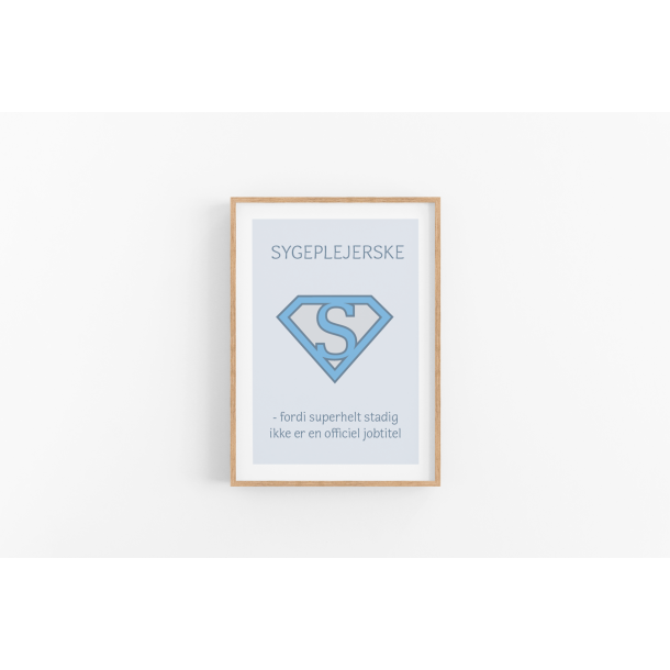 Superhelt � Sygeplejerske| A5 kort (bl�)