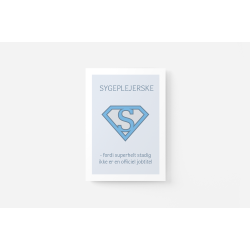Superhelt � Sygeplejerske| A5 kort (bl�)
