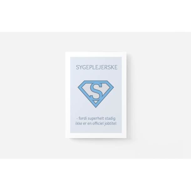 Superhelt � Sygeplejerske| A5 kort (bl�)