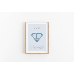 Superhelt � L�rer | A5 kort (bl�)