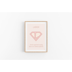 Superhelt � L�rer | A5 kort (rosa)