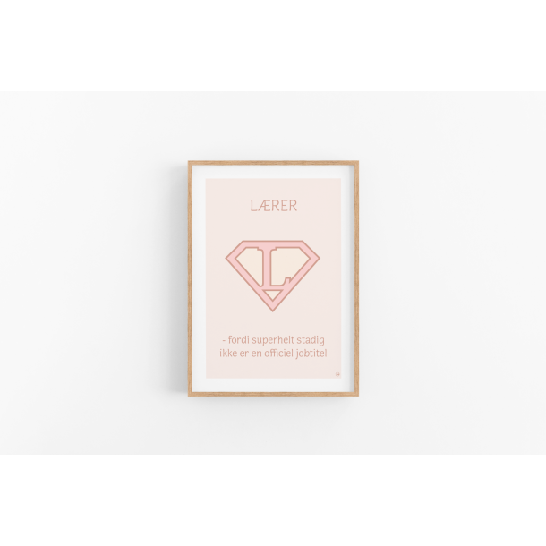 Superhelt � L�rer | A5 kort (rosa)