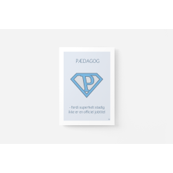 Superhelt � P�dagog | A5 kort (bl�)